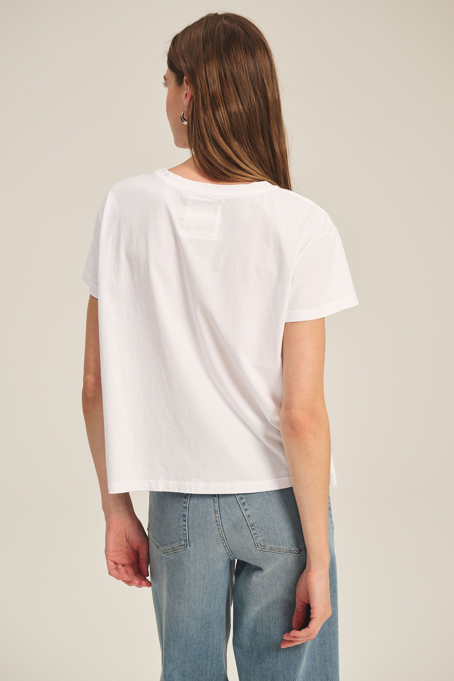 Velvet Tia Jersey Short Sleeve Tee in White