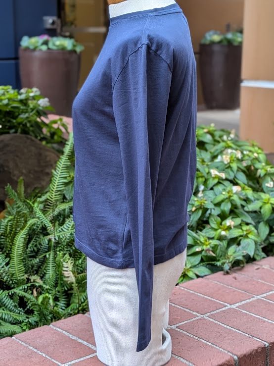 Velvet Vicky Jersey Long Sleeve Tee in Navy