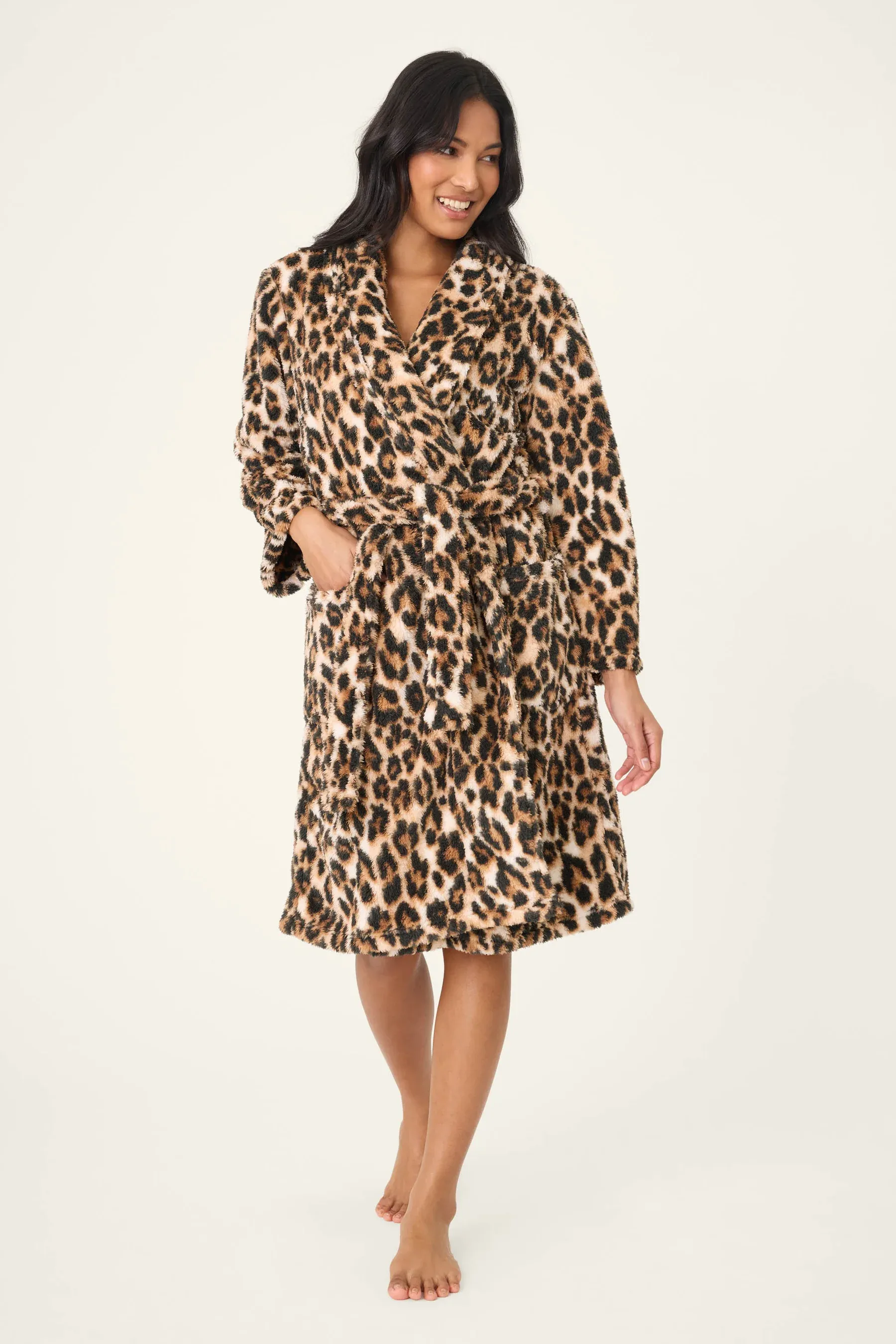 PJ Salvage Holiday Robe in Leopard Print