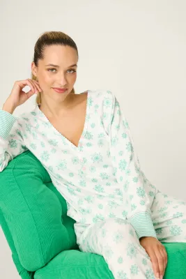 PJ Salvage Snowflake Wishes PJ Set in Ivory PJ Salvage Snowflake Wishes PJ Set in Ivory