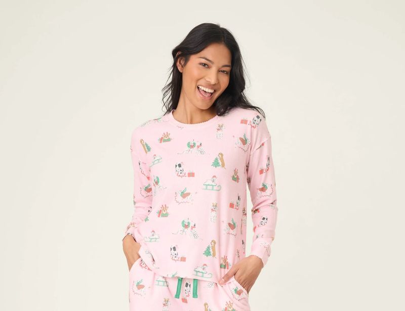 PJ Salvage Peace & Pawlidays PJ Short Set in Pink PJ Salvage Peace & Pawlidays PJ Short Set in Pink