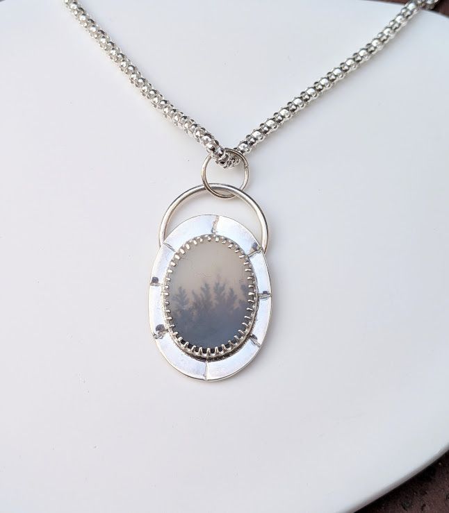 Savage Roots Sahalie Necklace in Scenic Dendritic Agate