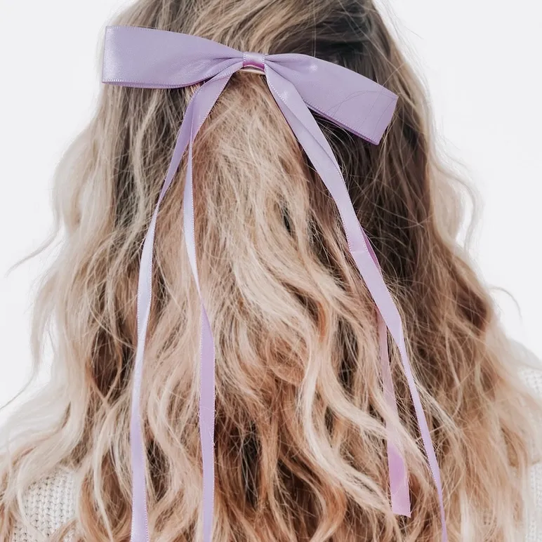 Pretty Simple Dahlia Dainty Hair Bow Clip in Lilac
