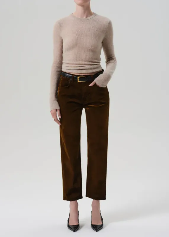 Citizens of Humanity Delfina Velvet High Rise Straight Jean in Golden