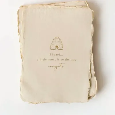 Paper Baristas Baby Greeting Card in "A Little Honey on the Way"