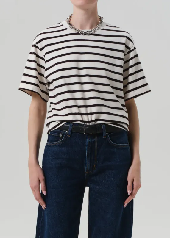 Citizens of Humanity Goldie Tee in Chocolate Stripe