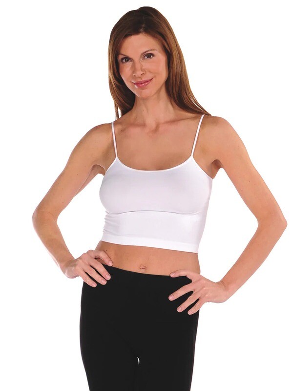 Tees by Tina Cropped Cami Bralette in White Tees by Tina Cropped Cami Bralette in White