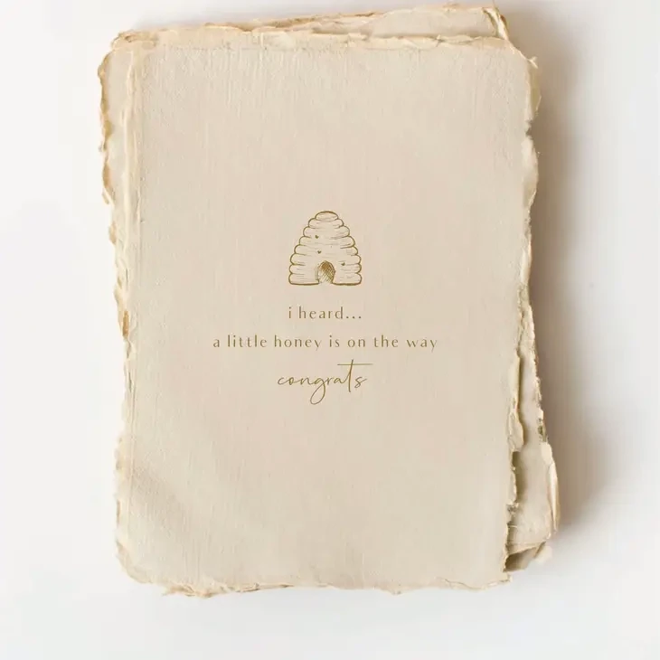 Paper Baristas Baby Greeting Card in Paper Baristas Baby Greeting Card in "A Little Honey on the Way"