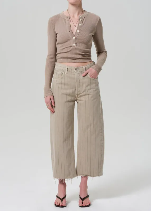 Citizens of Humanity Ayla Raw Hem Crop in Natural Stripe Citizens of Humanity Ayla Raw Hem Crop in Natural Stripe