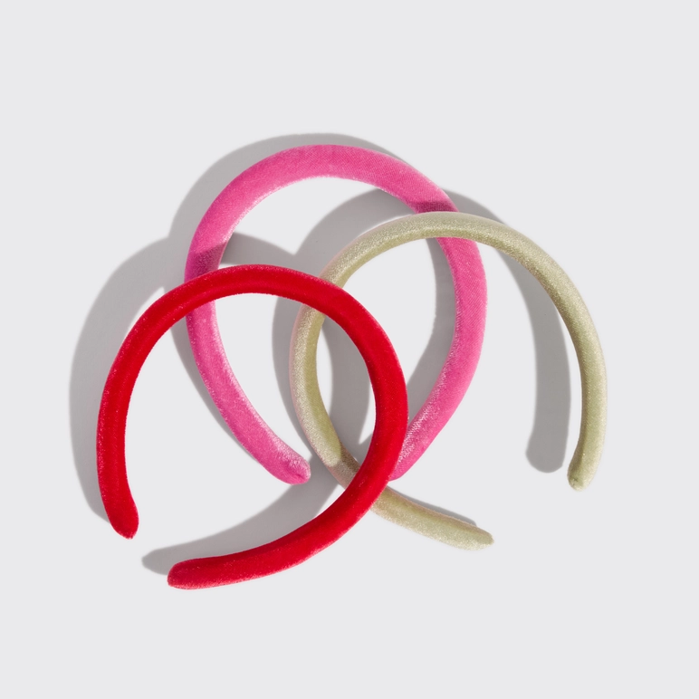 Kitsch Holiday Velvet Headband in Hot Pink