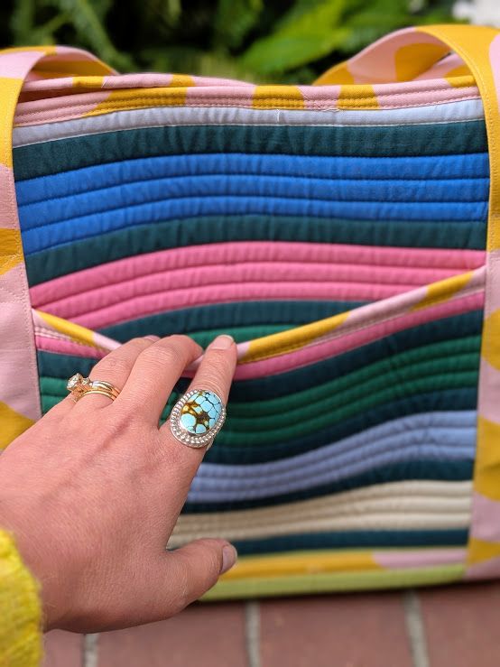 Collins Collective Max Oversized Tote in Vibey Stripes