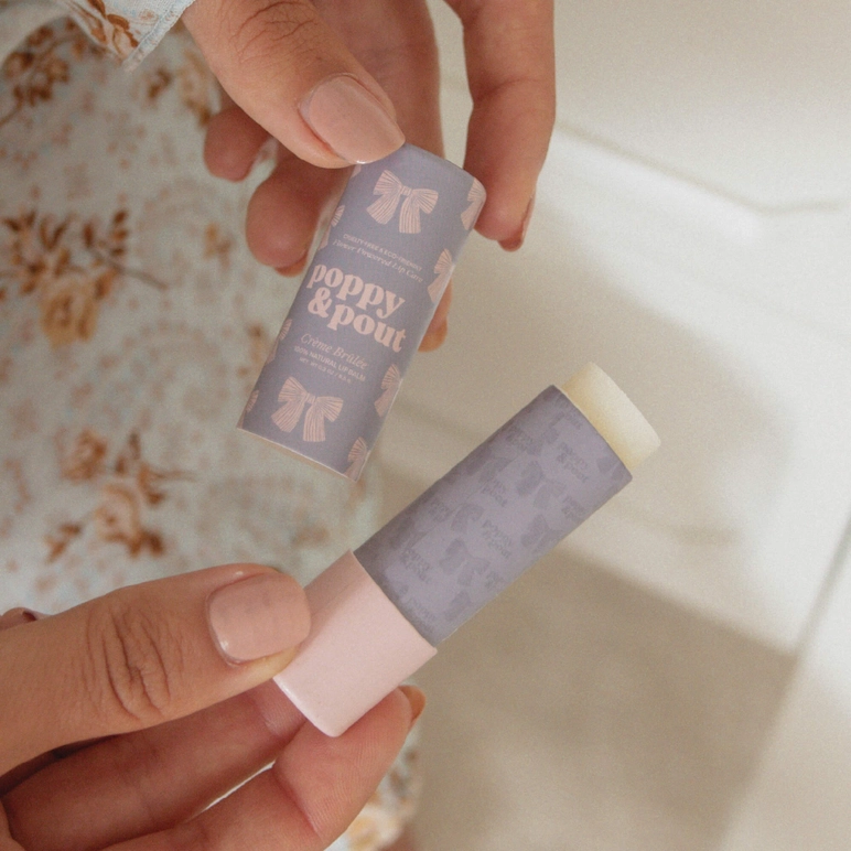 Poppy & Pout Lip Balm in Creme Brulee