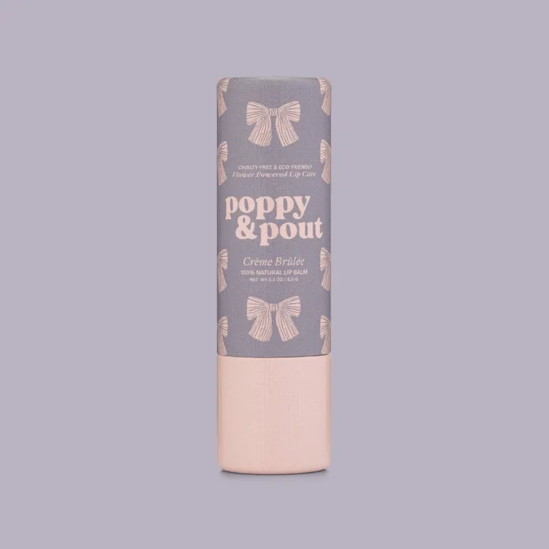 Poppy & Pout Lip Balm in Creme Brulee Poppy & Pout Lip Balm in Creme Brulee