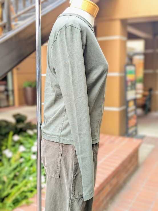 Velvet Susanna Vintage Cotton Jersey Long Sleeve Top in Olive