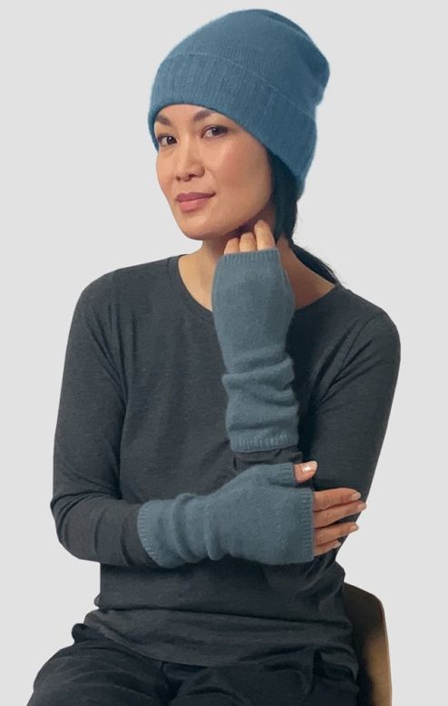 Eileen Fisher Cashmere Silk Boucle Bliss Hat in Sea Spray