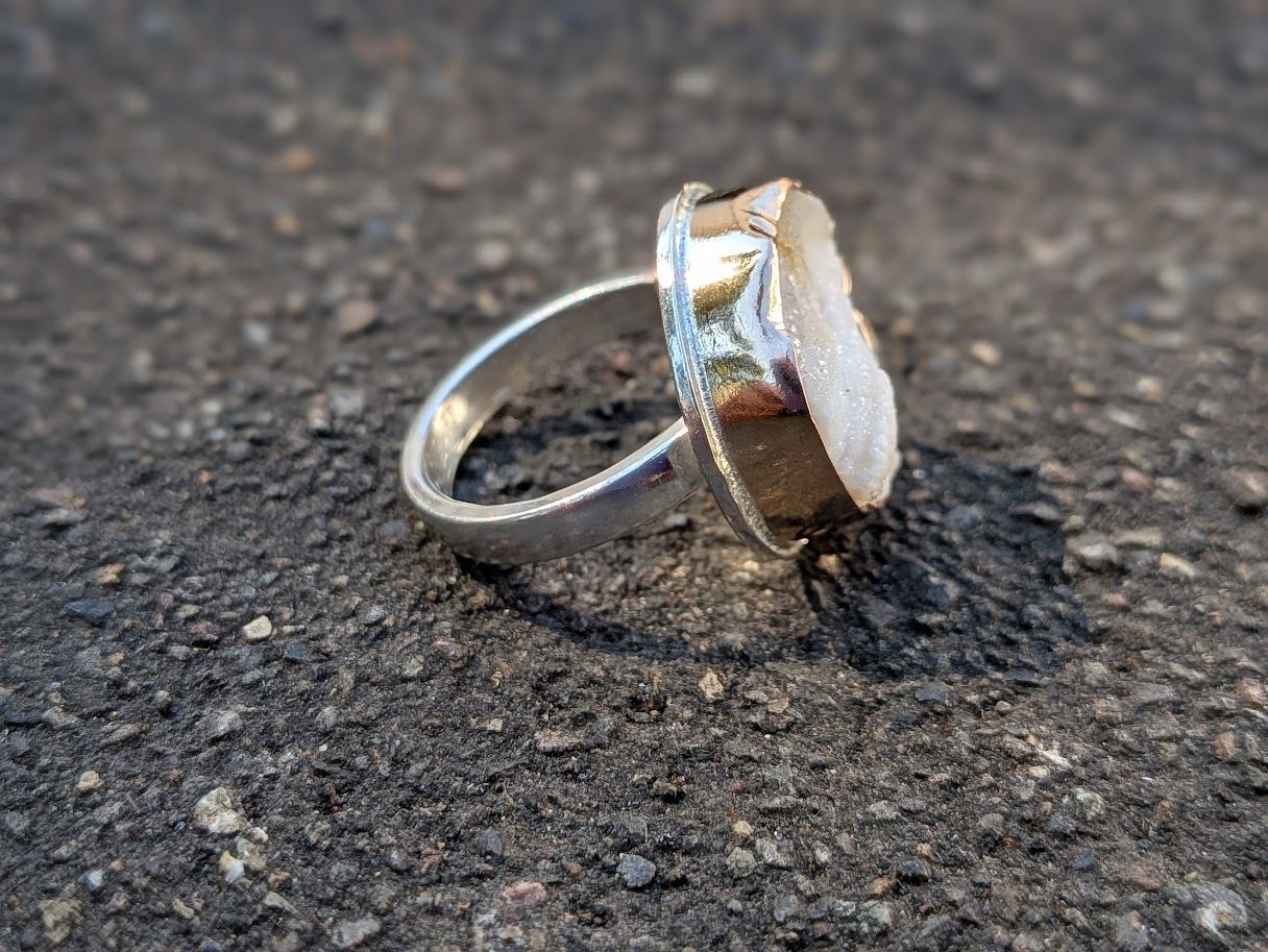 Savage Roots Dez Ring in Sterling Silver, 14KGF & Desert Druzy