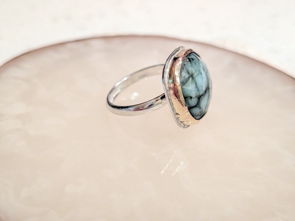 Savage Roots Crissy Ring in Emerald, Sterling Silver & 14KGF