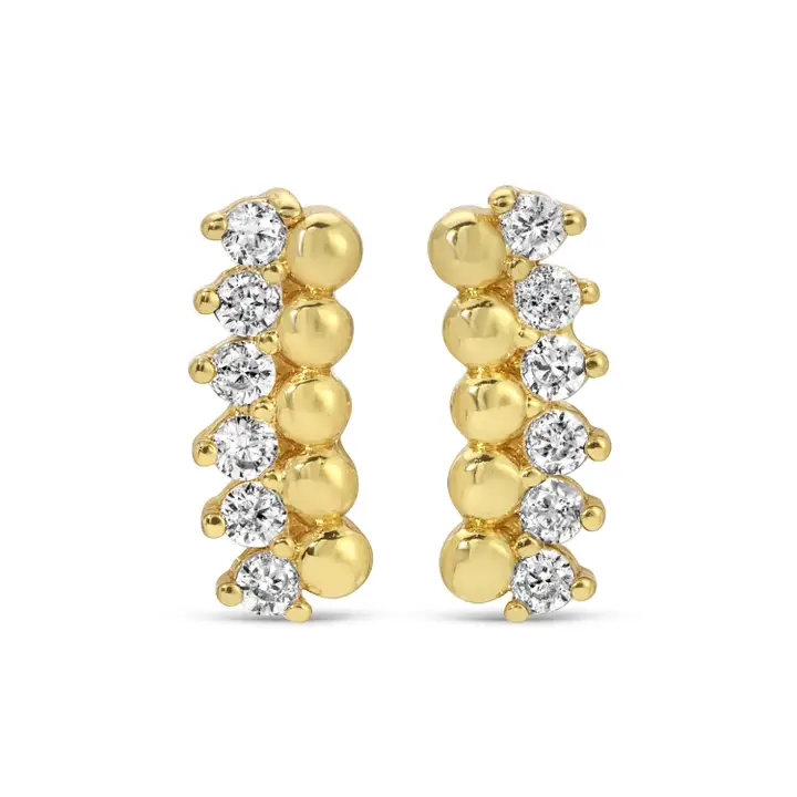 Splendid Iris Delicate Dots Stud Earrings in Gold