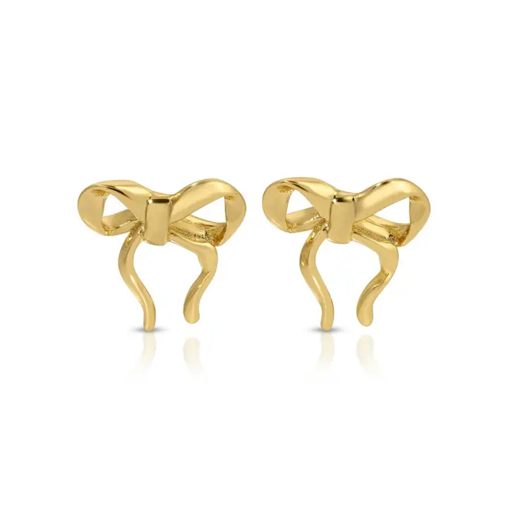 Splendid Iris Sweet Bows Earrings in Gold