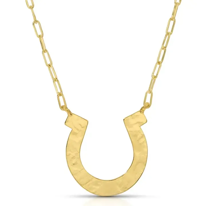 Splendid Iris Large Horseshoe Necklace in Gold