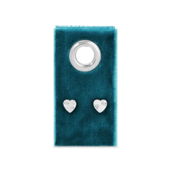 Splendid Iris Heart Burst Stud Earrings in Silver