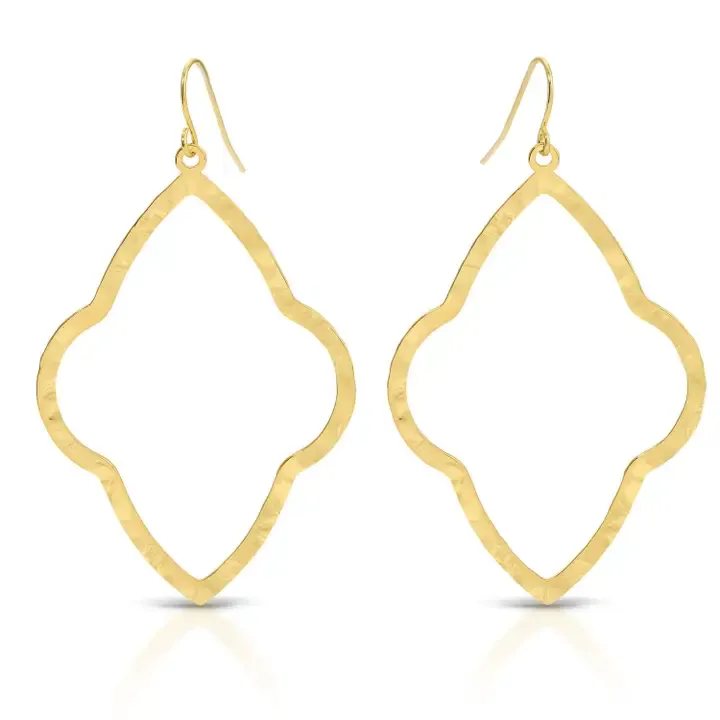 Splendid Iris Large Textured Medallion Earrings in Gold