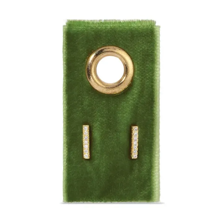 Splendid Iris Pave Bar Stud Earrings in Gold