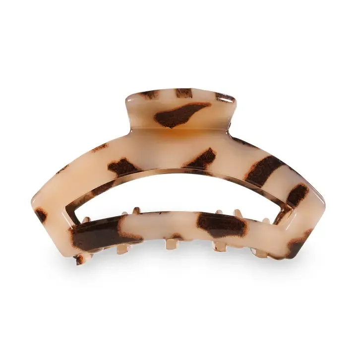 Teleties Tiny Open Hair Clip in Blonde Tortoise