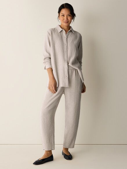 Eileen Fisher Organic Cotton Lantern Ankle Pant in Dove Eileen Fisher Organic Cotton Lantern Ankle Pant in Dove