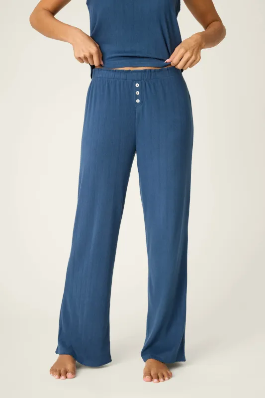 PJ Salvage Pointelle Essentials Pant in Deep Sea