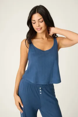 PJ Salvage Pointelle Essentials Tank in Deep Sea PJ Salvage Pointelle Essentials Tank in Deep Sea