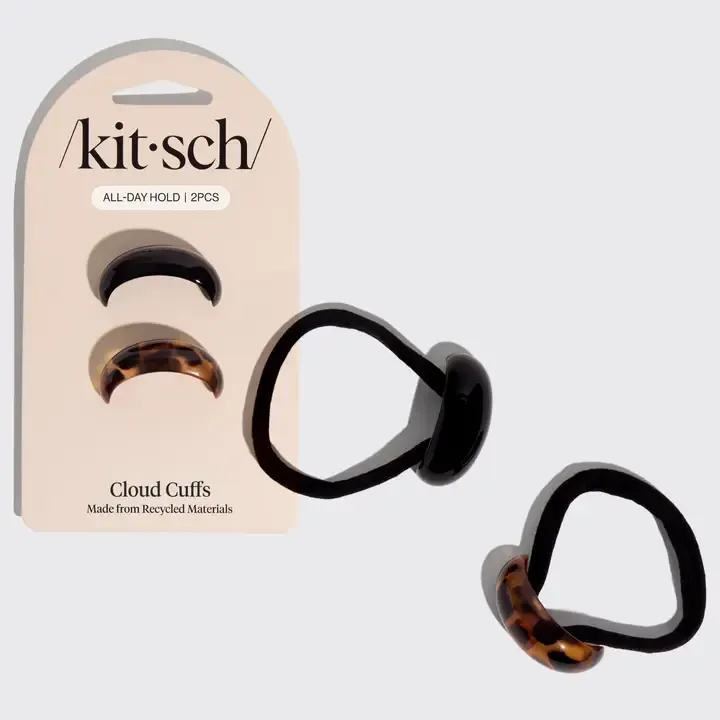Kitsch Small Cloud Cuffs in Black & Tortoise Kitsch Small Cloud Cuffs in Black & Tortoise