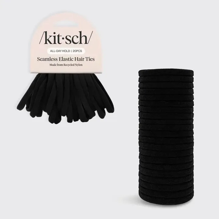 Kitsch Eco-Friendly Nylon Elastics 20pc Set in Black Kitsch Eco-Friendly Nylon Elastics 20pc Set in Black