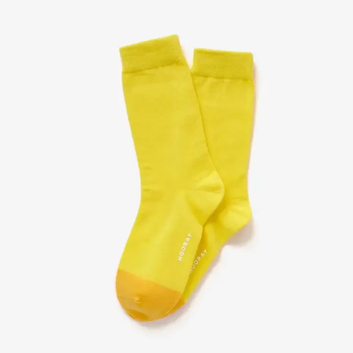 Hooray Sock Co. Alamo Yellow Crew Socks Hooray Sock Co. Alamo Yellow Crew Socks