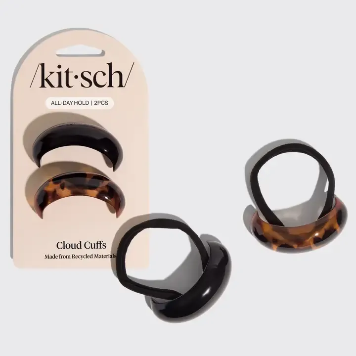 Kitsch Medium Cloud Cuffs in Black & Tortoise Kitsch Medium Cloud Cuffs in Black & Tortoise