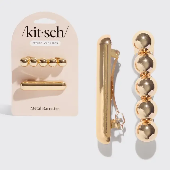 Kitsch Metal Barrettes in Gold Kitsch Metal Barrettes in Gold