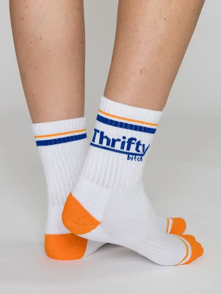 Friday Feelin' Thrifty Bitch Crew Socks