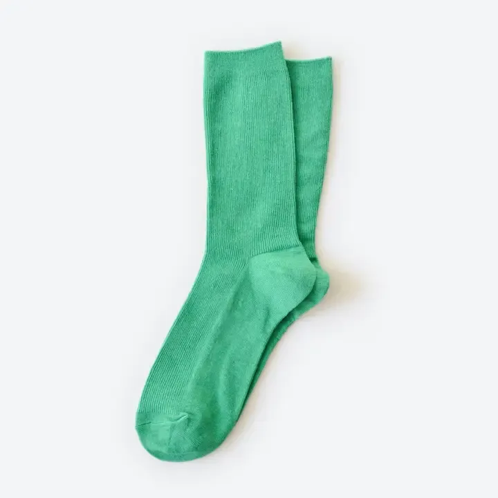 Hooray Sock Co. Kelly Green Cotton Socks