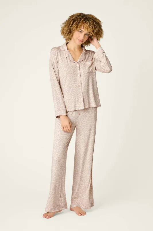 PJ Salvage Luxe Leopard Dreams PJ Set in Light Beige