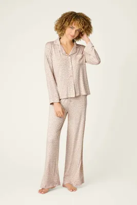 PJ Salvage Luxe Leopard Dreams PJ Set in Light Beige PJ Salvage Luxe Leopard Dreams PJ Set in Light Beige