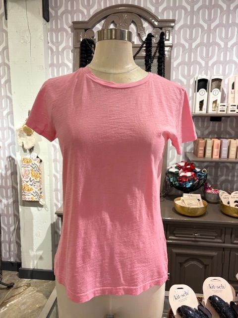 Velvet Odelia Cotton Slub Tee in Sherbert