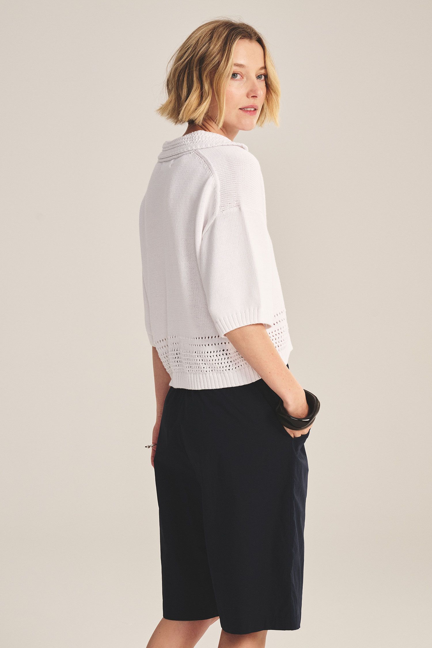 Velvet Winslow Vovelty Pima Cotton Top in White