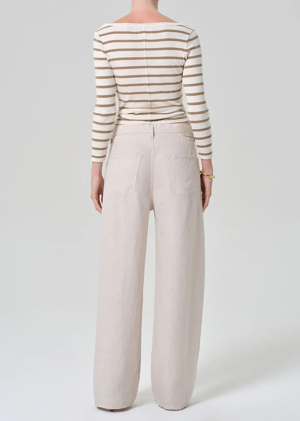 Citizens of Humanity Brynn Linen Drawstring Trouser in Pale Stone