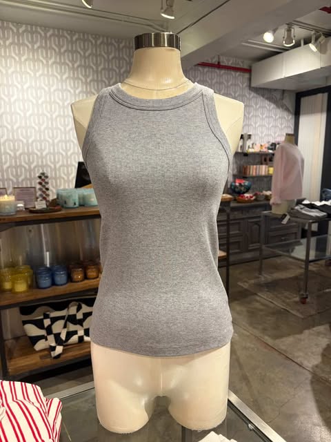 Velvet Cruz Modal Rib Top in Heather Grey