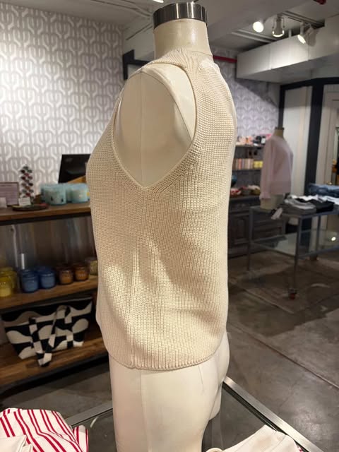 Velvet Seretta Textured Pima Cotton Sweater in Cream