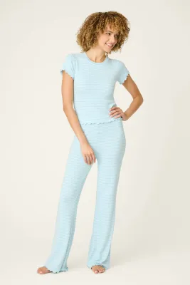 PJ Salvage Sweet Stripes Lounge Set in Morning Blue