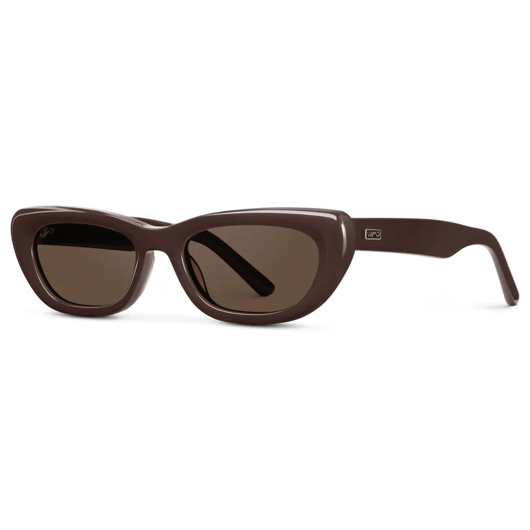 WMP Quinn Chunky Cat-Eye Sunglasses in Mocha Brown/Brown Lens WMP Quinn Chunky Cat-Eye Sunglasses in Mocha Brown/Brown Lens
