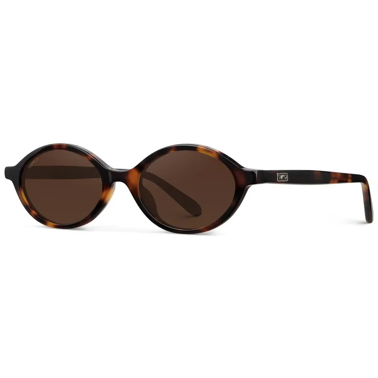 WMP Selene Non-Polarized Oval Sunglasses in Brown Tortoise/Dark Brown Lens WMP Selene Non-Polarized Oval Sunglasses in Brown Tortoise/Dark Brown Lens