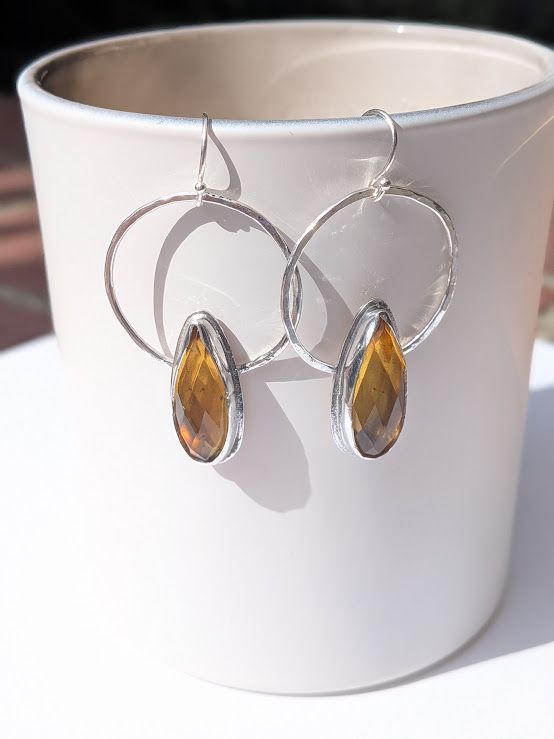 Savage Roots Belle Earrings in Citrine & Sterling Silver