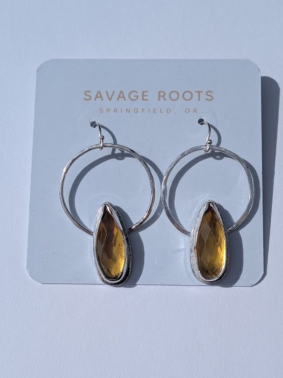 Savage Roots Belle Earrings in Citrine & Sterling Silver